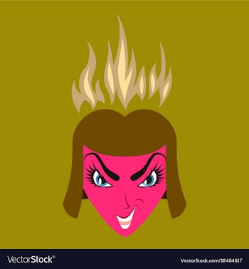 Flat icon on theme evil women vector image