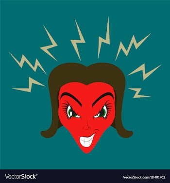 Flat icon on theme evil women vector image