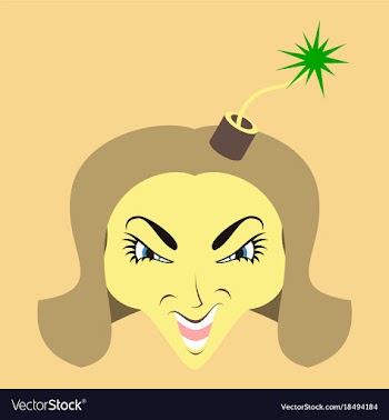 Flat icon on theme evil women vector image