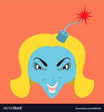Flat icon on theme evil women vector image