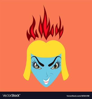 Flat icon on theme evil women vector image