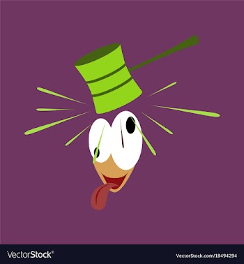 Flat icon on theme humor hammer on the head vector image