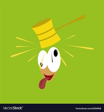 Flat icon on theme humor hammer on the head vector image