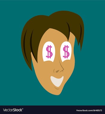 Flat icon on theme humor money in the eyes vector image