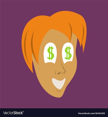 Flat icon on theme humor money in the eyes vector image
