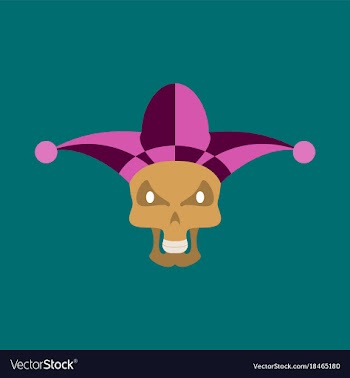 Flat icon on theme humor scary jester vector image