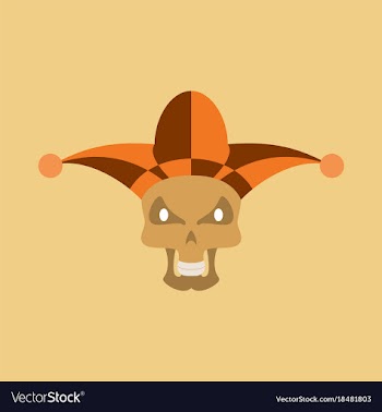 Flat icon on theme humor scary jester vector image