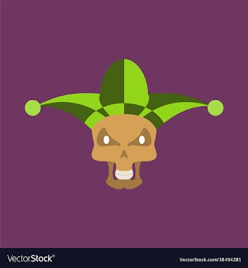 Flat icon on theme humor scary jester vector image