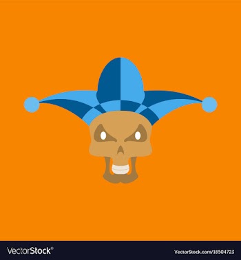 Flat icon on theme humor scary jester vector image