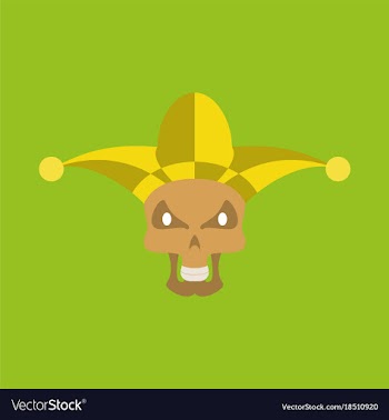 Flat icon on theme humor scary jester vector image
