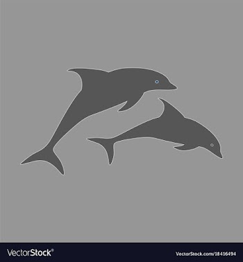 Flat icon on theme save whales a pair of dolphins vector image