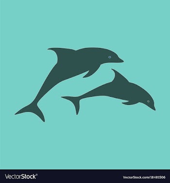 Flat icon on theme save whales a pair of dolphins vector image