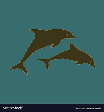 Flat icon on theme save whales a pair of dolphins vector image