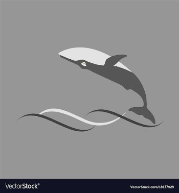 Flat icon on theme save whales jumping whale vector image