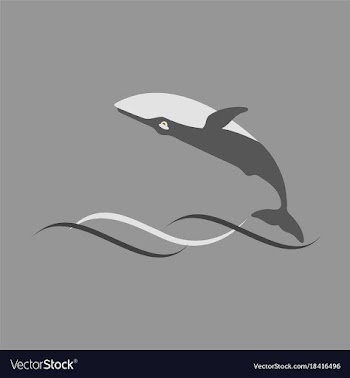 Flat icon on theme save whales jumping whale vector image