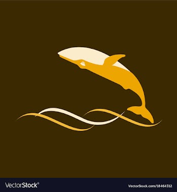 Flat icon on theme save whales jumping whale vector image