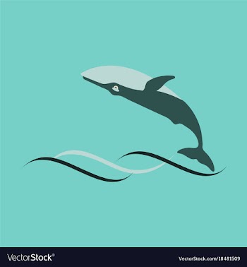 Flat icon on theme save whales jumping whale vector image