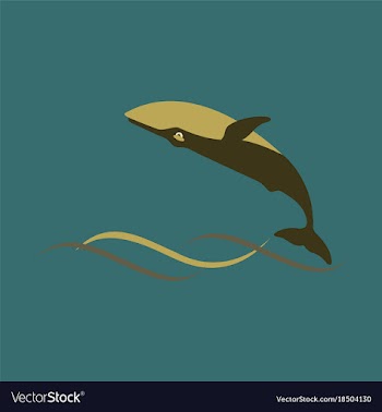 Flat icon on theme save whales jumping whale vector image