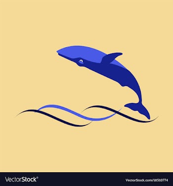 Flat icon on theme save whales jumping whale vector image