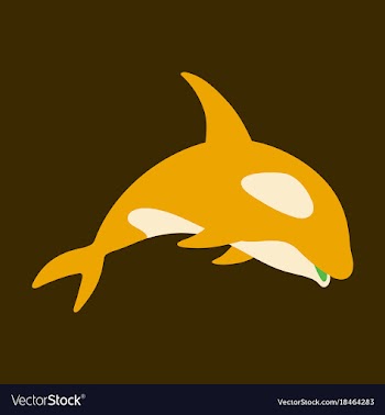Flat icon on theme save whales killer whale vector image