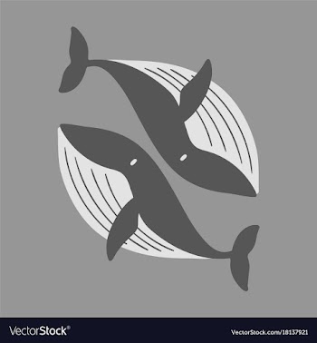 Flat icon on theme save whales whale family vector image