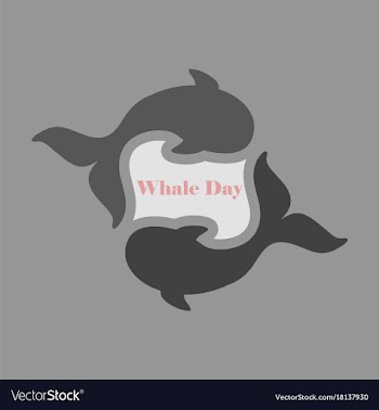 Flat icon on theme save whales whale family vector image