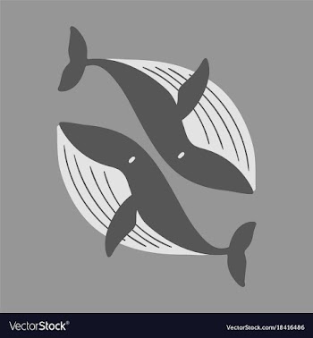 Flat icon on theme save whales whale family vector image