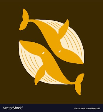 Flat icon on theme save whales whale family vector image