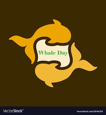 Flat icon on theme save whales whale family vector image