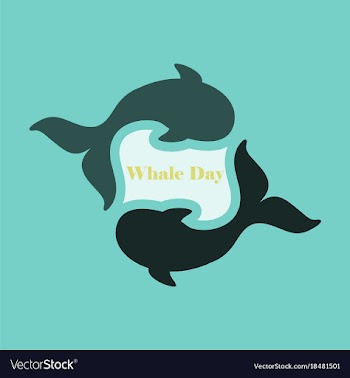 Flat icon on theme save whales whale family vector image