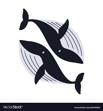 Flat icon on theme save whales whale family vector image
