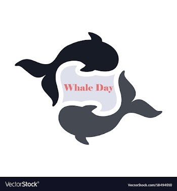 Flat icon on theme save whales whale family vector image