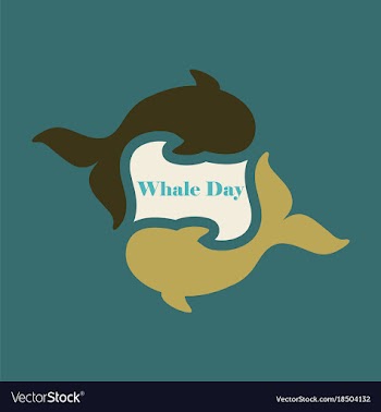 Flat icon on theme save whales whale family vector image