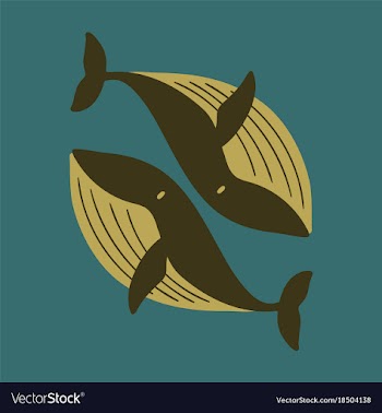 Flat icon on theme save whales whale family vector image