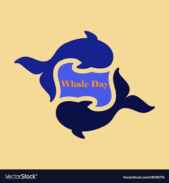 Flat icon on theme save whales whale family vector image