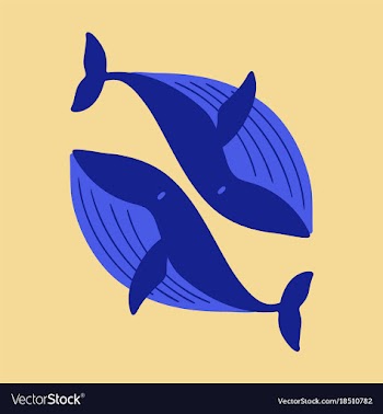 Flat icon on theme save whales whale family vector image