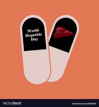Flat icon on theme world hepatitis day pills vector image