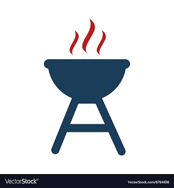 Flat icon on white background American BBQ vector image