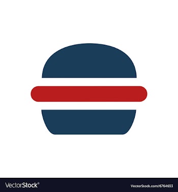 Flat icon on white background American burger vector image
