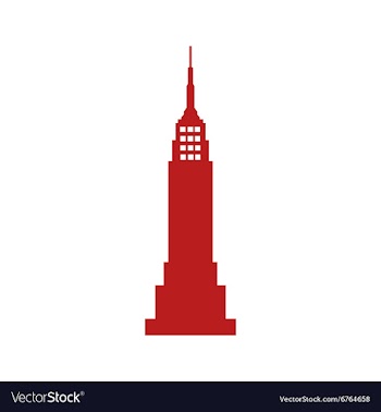 Flat icon on white background American skyscraper vector image