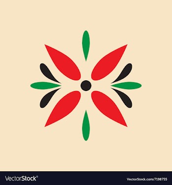Flat icon on white background Arabic flower vector image
