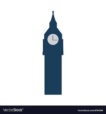 Flat icon on white background big Ben vector image