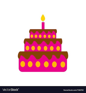 Flat icon on white background birthday cake vector image