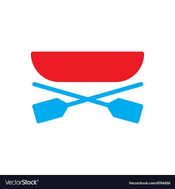 Flat icon on white background boat oars vector image