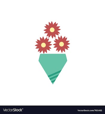 Flat icon on white background bouquet of flowers vector image