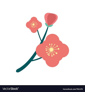 Flat icon on white background branch in bloom vector image
