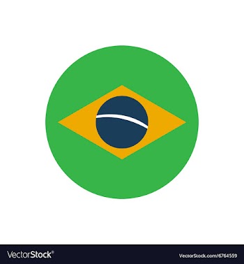 Flat icon on white background Brazilian flag vector image