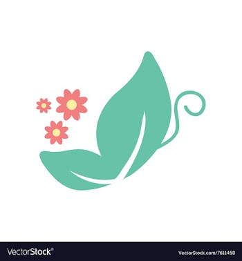 Flat icon on white background butterfly flowers vector image