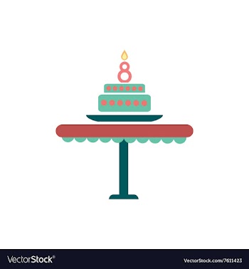 Flat icon on white background candle cake vector image
