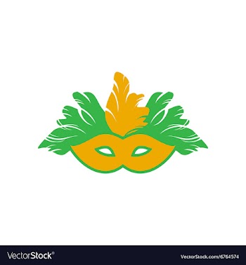 Flat icon on white background Carnival mask vector image